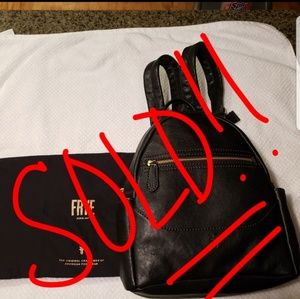 NWT FRYE Front Zipper Leather Backpack